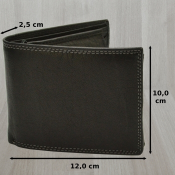 Büffelledergeldbörse Herrenbrieftasche Volllederausstattung mit Doppelnaht